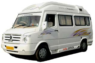 Tempo traveler bus with indian driver